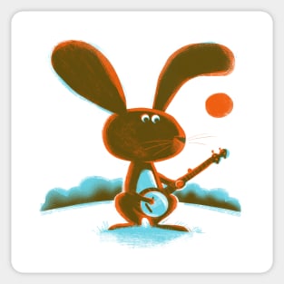 Banjo Bunny White Sticker